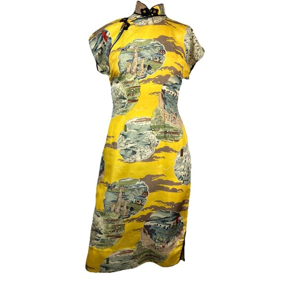 Dresses & Skirts - Rare Vintage 40s  Silk Qipao Lai Fong  Honolulu Aloha Dress 1940s Hawaii